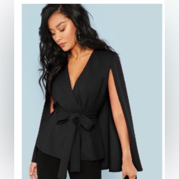 SHEIN black capelet top - Picture 1 of 4
